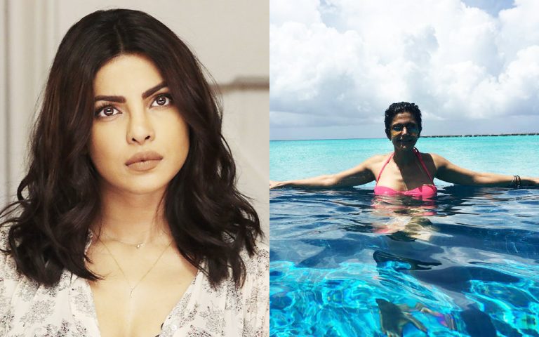 Bollywood Actresses, Priyanka Chopra (Left), and Mandira Bedi (Right)