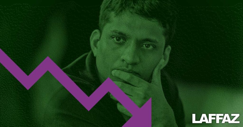 A vectorized image of Byju Raveendran, co-founder and former ceo of BYJU's