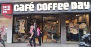 An exterior view of a Cafe Coffee Day outlet