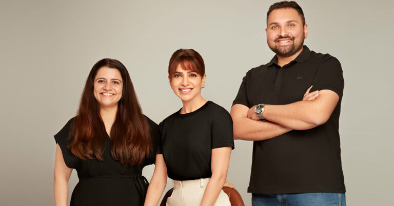 Secret Alchemist co-founders Ankita Thadani on the left, Samantha Prabhu in the middle, and Akash Valia on the right