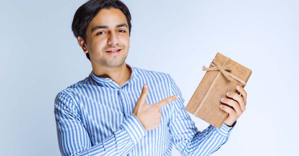 A man holding a gift box