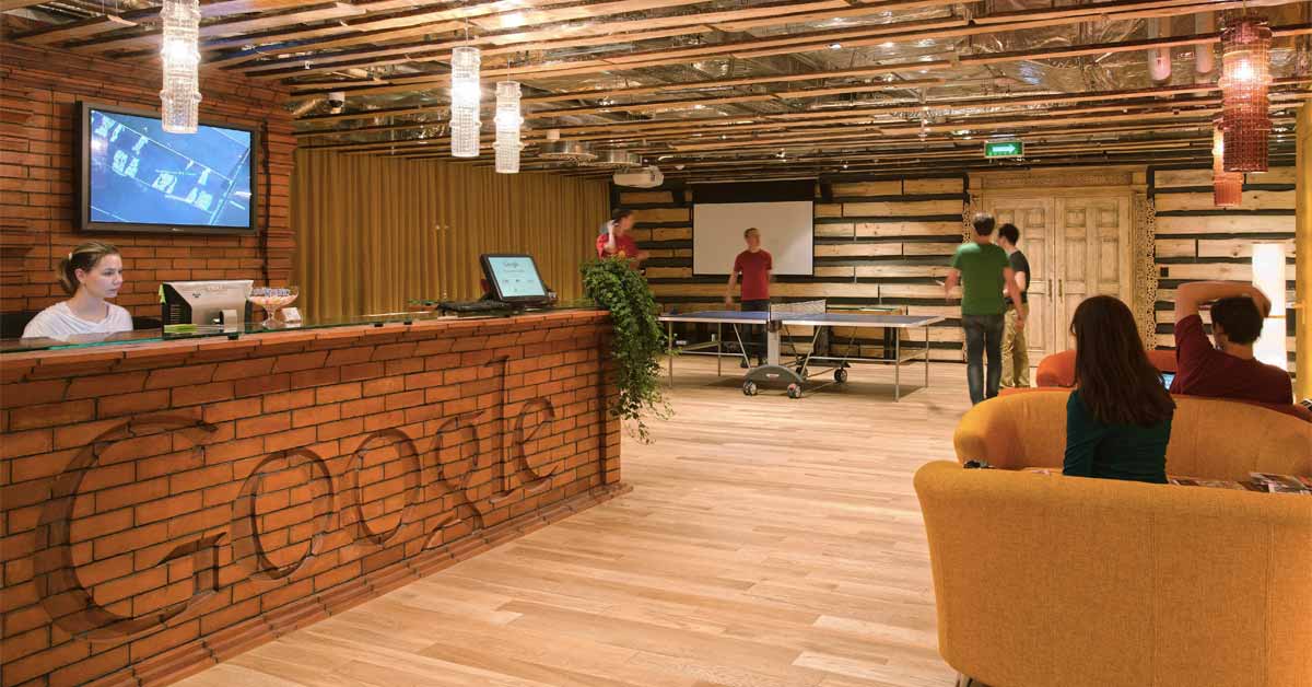 A picture of Google's Moscow office interior