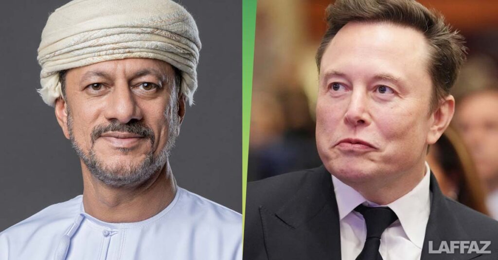 OIA Chairman Abdul Salam Al-Marshadi in the left and Elon Musk in right