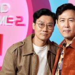 Squid Game's creator Hwang Dong-hyuk (on left), and Squid Game's lead actor Lee Jung-jae (on right)