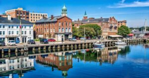 A picture of waterside buildings in Essex, England