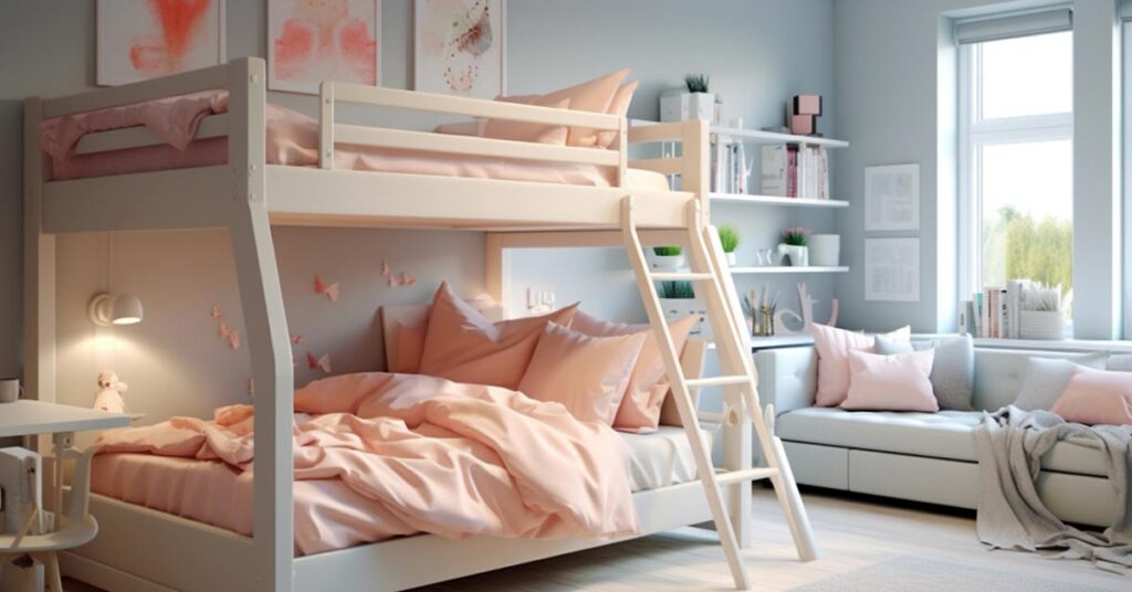 A beautiful bunk bed for kids