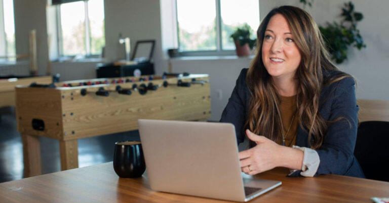 Female professional utilizing a fax service for business, highlighting ease of use and integration capabilities