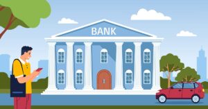 A bank building vector image
