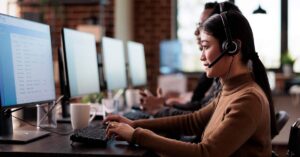 A female BPO operator
