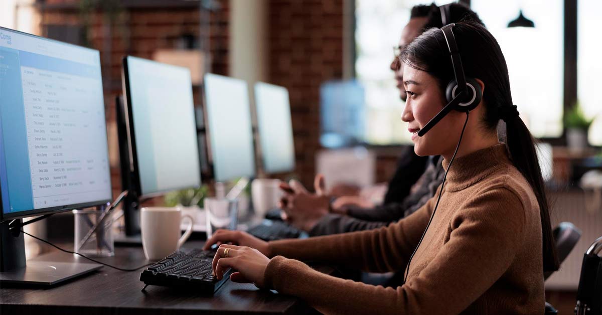 A female BPO operator