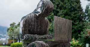 A statue of the mysterious Satoshi Nakamoto, creator of Bitcoin, unveiled in Lugano, Switzerland, in November 2024