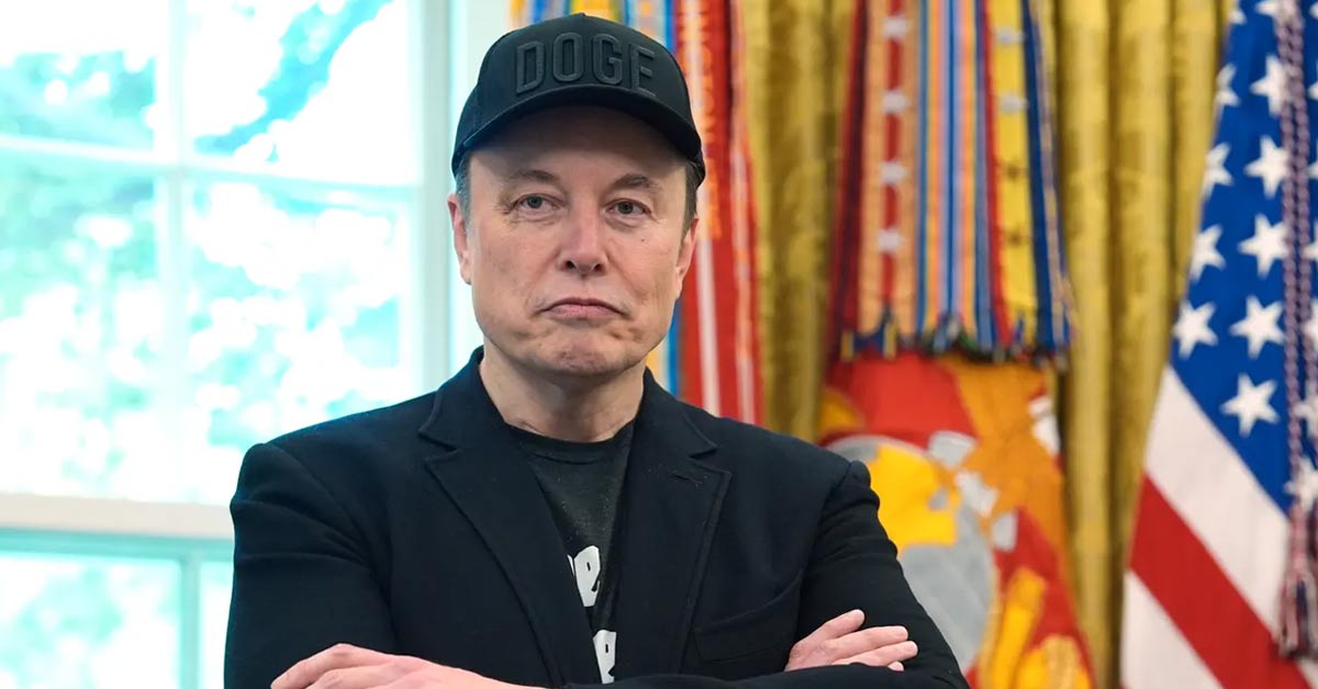 Elon Musk pictured in the White House