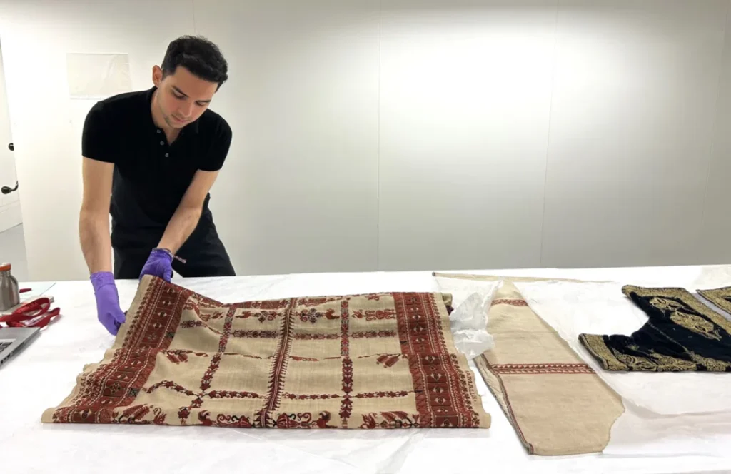 A Zeid Hijazi design featuring laser-etched detailing inspired by Palestinian craftsmanship.