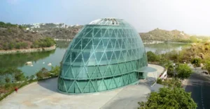 Oval Building at HITEC City, Hyderabad, home to Hyderabad Angels Fund, representing the hub for early-stage startup investments in India.