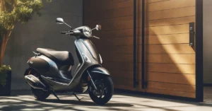 A grey color two-wheeler