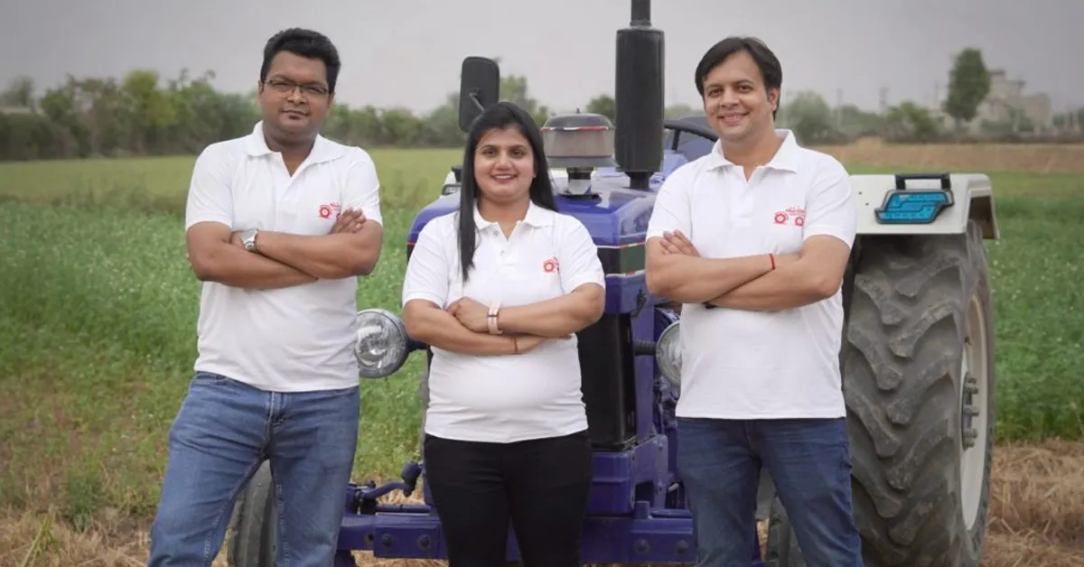 Tractor Junction Co-founders (L-R): Animesh Agarwal, Shivani Gupta, and Rajat Gupta