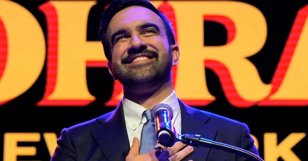 Zohran Mamdani after winning the mayoral election