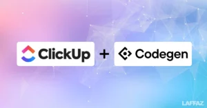 ClickUp and Codegen logos displayed to represent ClickUp’s acquisition of the AI-powered code generation startup