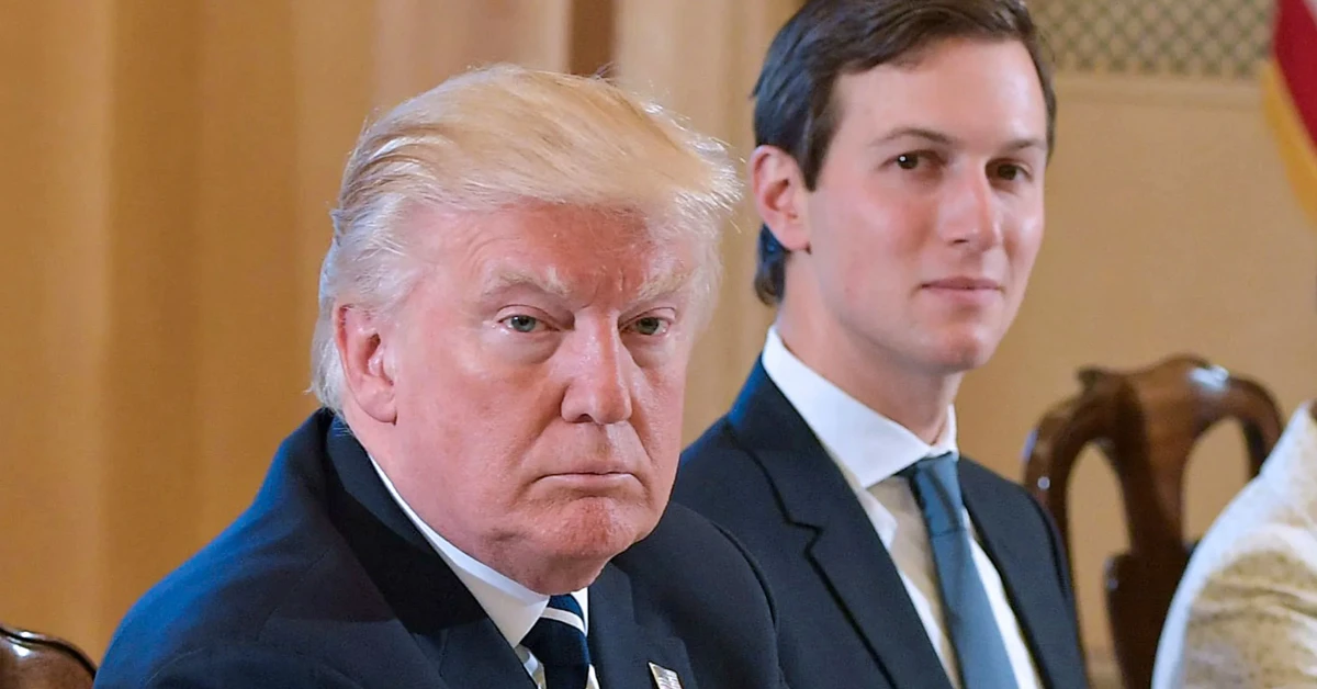 Donald Trump standing alongside Jared Kushner during a public appearance.