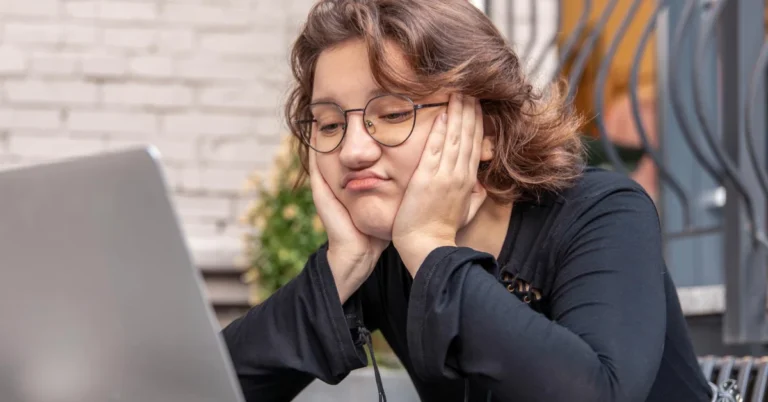 A sad female startup founder: showing the connection between cortisol, dopamine and stress biology to explain how pressure affects decision making for startup founders