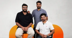 Wishlink co-founders Divyansh Ameta, Shaurya Gupta, and Chandan Yadav posing together following the company’s $17.5 million Series B funding announcement.