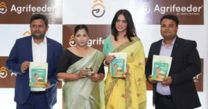 Agrifeeder co-founders Rounak Kumar, Priya Pandey, Neetu Chandra and Raman Kumar at a company event