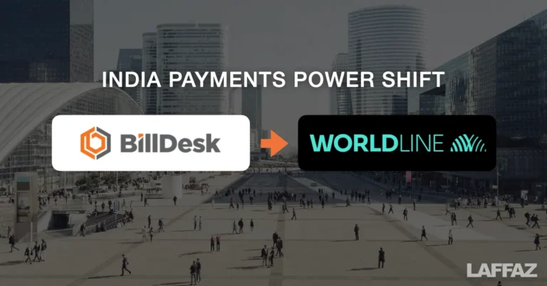 Logos of BillDesk and Worldline with directional arrow representing strategic shift in India’s digital payments sector