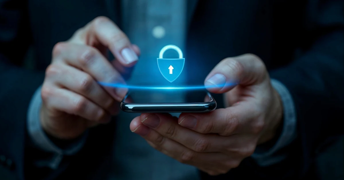 An illustration of smartphone security