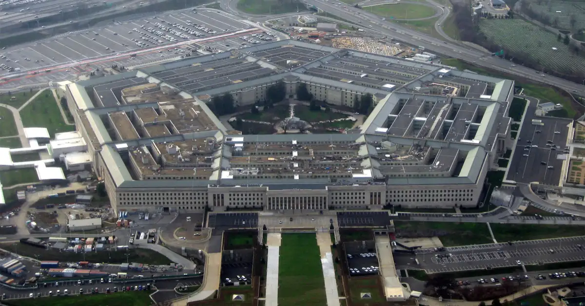 Exterior view of the Pentagon, headquarters of the U.S. Department of Defense in Arlington, Virginia.