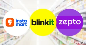 Logos of Blinkit, Swiggy Instamart, and Zepto — India's three dominant quick commerce platforms