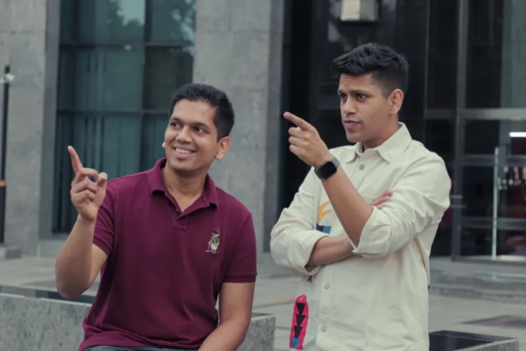 GoBoult co-founders Tarun Gupta (left) and Varun Gupta (right) in conversation at an outdoor location