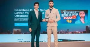 Kevin McKenzie and Shayan Nasiri, Co-Founders and Co-CEOs of GenZone, a Dubai-based business setup firm