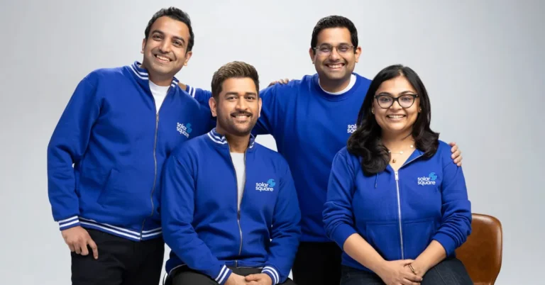 MS Dhoni and SolarSquare rooftop solar branding representing his investment and brand ambassador role