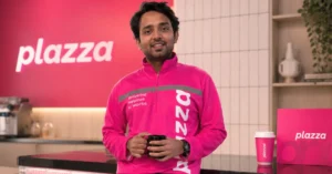 Plazza pharmacy quick commerce delivery startup logo and storefront representing its $15 million Series A funding round