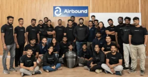 The full Airbound team pictured together in an official photo shared on the company's LinkedIn page