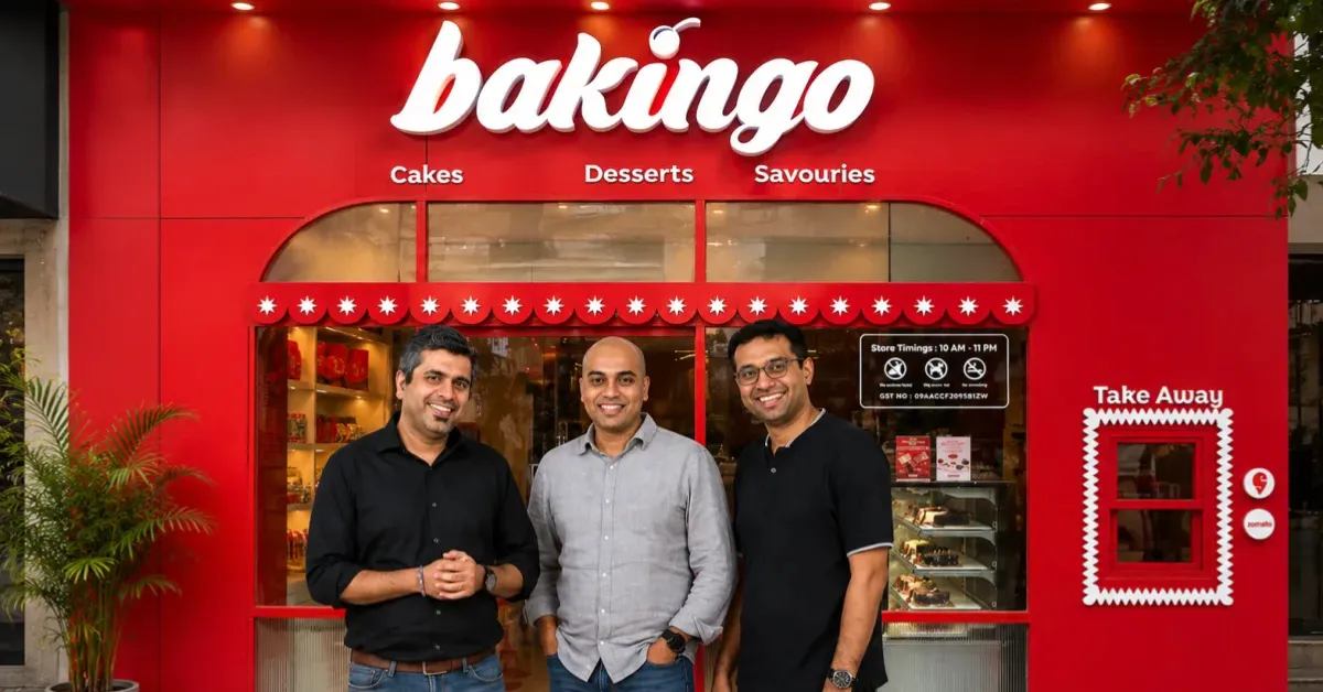 Bakingo co-founders Himanshu Chawla, Suman Patra and Shrey Sehgal