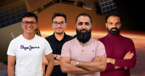 InspeCity founding team standing together, left to right Arindrajit Chowdhury, Sanket Dash, Tausif Shaikh, and Ananth Ramesh