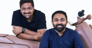 River Mobility co-founders Vipin George and Aravind Mani standing together