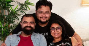 Vaaree founders Pranav Arora, Varun Vohra and Garima Luthra standing together