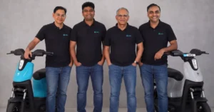 Yulu co-founders Anuj Tewari, Naveen Dachuri, RK Misra and Amit Gupta
