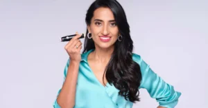 Vineeta Singh, founder and CEO of Sugar Cosmetics, in a professional headshot